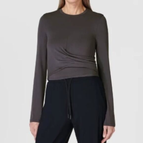 Sweaty Betty Front Wrap T-Shirt Small, URBAN GREY - Picture 2 of 4